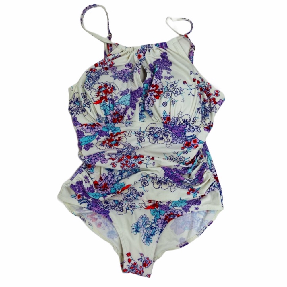 Sea & Sand lavender floral one piece swimsuit